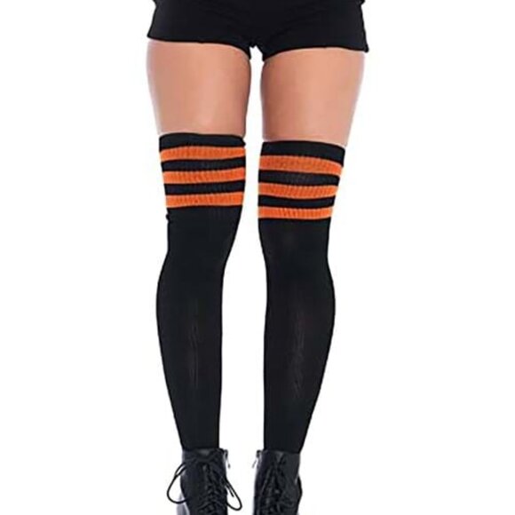 Leg Avenue Accessories - LAST ONE NWT [Leg Avenue] Thigh High Black/Orange Halloween Socks Women's OS